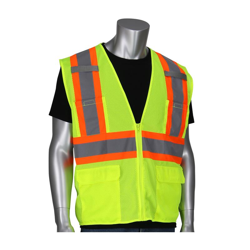 PIP TWO-TONE 6 POCKET SURVEYOR VEST YLW - Class 2 Vests